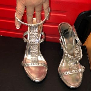 Diamond silver heels